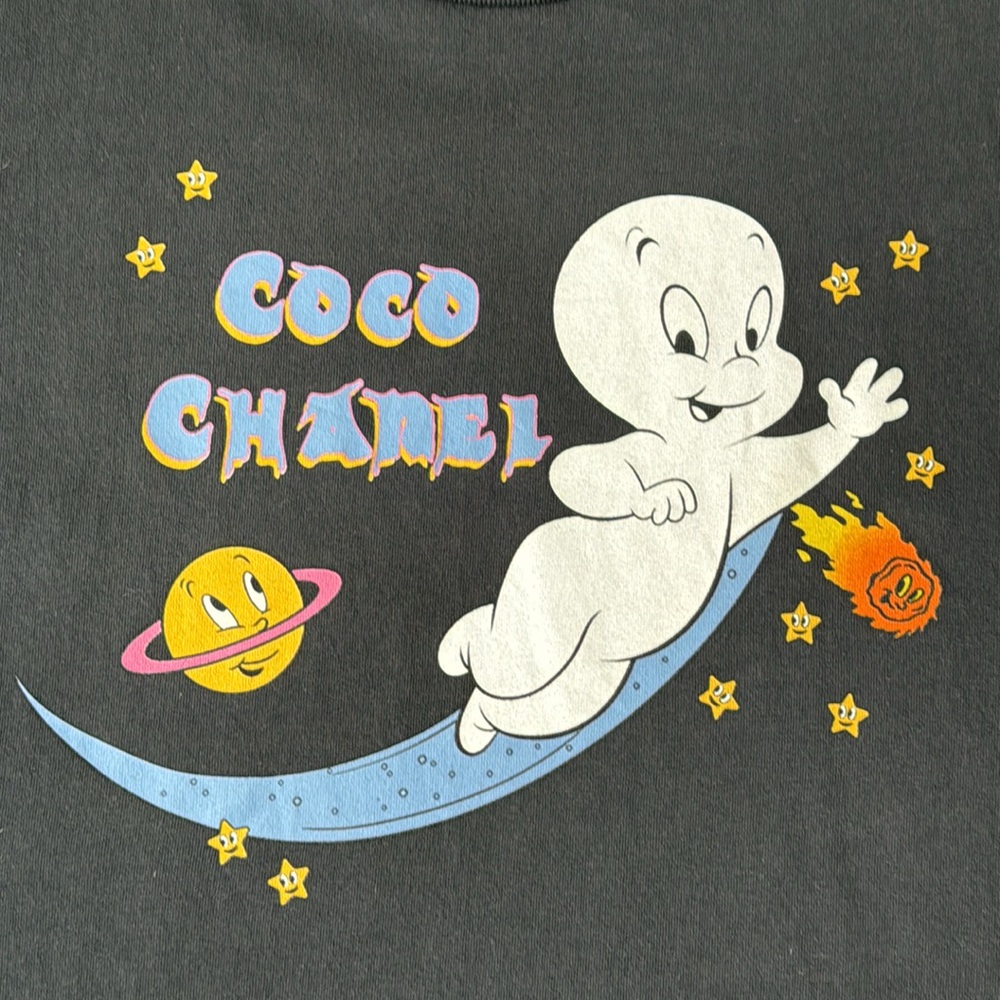 Mega Yacht Casper The Friendly Ghost Coco Chanel Black T-Shirt Unisex M - Picture 5 of 6
